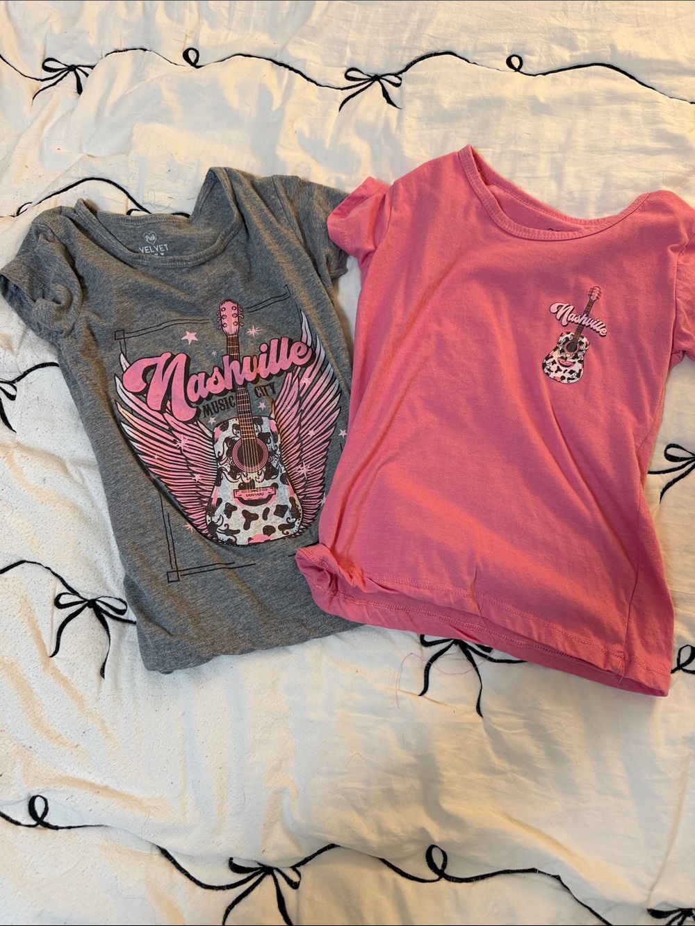 Velvet Heart Pink & Gray Nashville Graphic Kids Tees